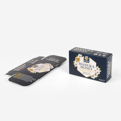 Boîte 300gsm de papier cosmétique réutilisée noire avec l'impression UV de tache