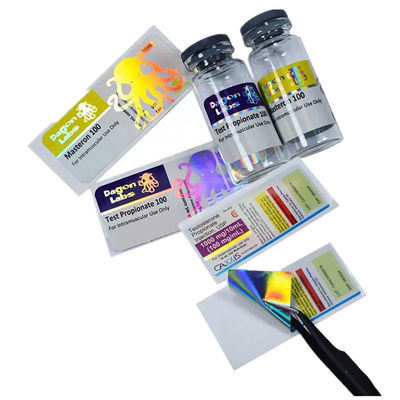 Labels imperméables de papier de la bouteille 10ml de laser, labels larges d'autocollant de bouteille de 60mm