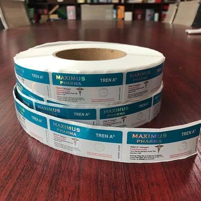 Laser de impression coloré fait sur commande de Steriod 3x6 cm d'hologramme Vial Labels By Roll de papier pour 10ml l'injection Vial Use