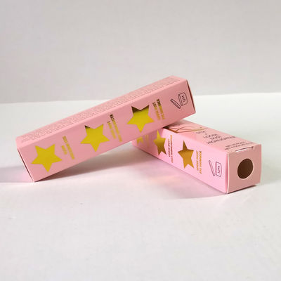 Boîte de papier cosmétique de estampillage chaude de CMYK, emballage pliant de boîte de rouge à lèvres