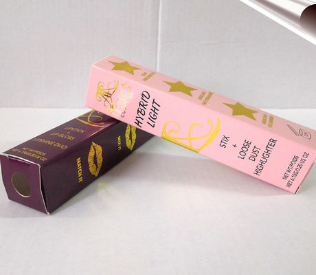Boîte de papier cosmétique de estampillage chaude de CMYK, emballage pliant de boîte de rouge à lèvres