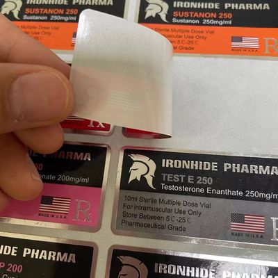 Verre Vial Labels, autocollants brillants de couleur d'OIN PMS de labels de pharmacie de finition