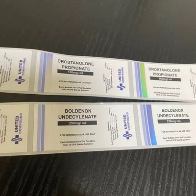 Labels de bouteille de la longueur 30ml de la couleur 26mm d'ISO9001 PMS avec l'impression d'aluminium argenté