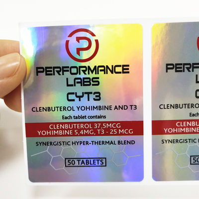 Contrefaçon stéroïde de la sécurité 4x8cm Vial Labels d'hologramme anti