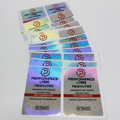 Contrefaçon stéroïde de la sécurité 4x8cm Vial Labels d'hologramme anti