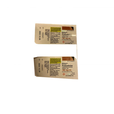 Stratification brillante petit Vial Labels Adhesive For Testosterone d'ODM