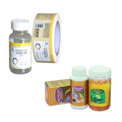 Impression Vial Labels stéroïde, labels de CMYK de bouteille de pilule de 35x84mm pour des vitamines
