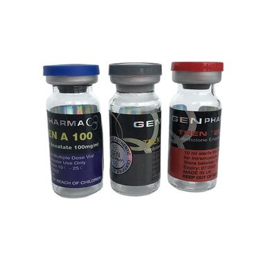 autocollant olographe stéroïde de 25x60mm Vial Labels Anti Fake Silver