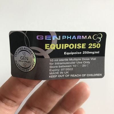 autocollant olographe stéroïde de 25x60mm Vial Labels Anti Fake Silver