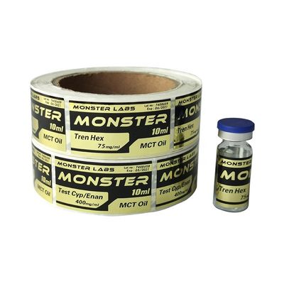 Labels adhésifs brillants de bouteille de vinyle de longueur de 60mm avec l'impression offset