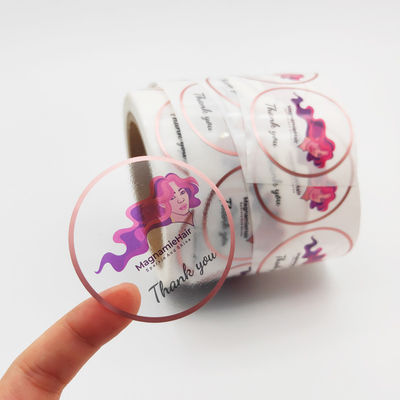 Anti autocollant transparent ultra-violet de vinyle de PVC d'OEM avec Rose Gold Foil Stamping