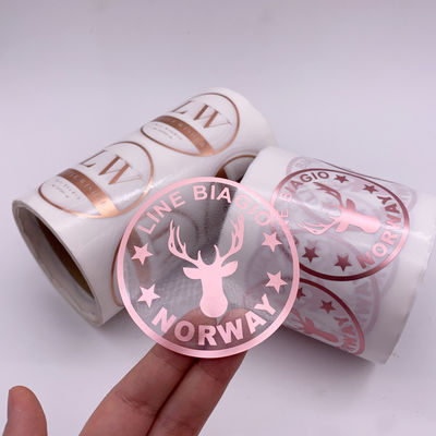 Anti autocollant transparent ultra-violet de vinyle de PVC d'OEM avec Rose Gold Foil Stamping