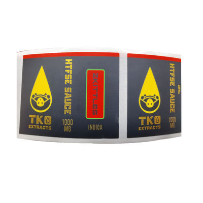 Autocollants faits sur commande de feuille d'or de largeur de RoHS 70mm pour la bouteille du compte-gouttes 10ml