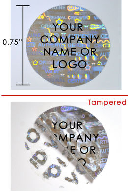 Autocollant sûr véritable d'hologramme de largeur d'ISO9001 25mm pour la fiole en verre