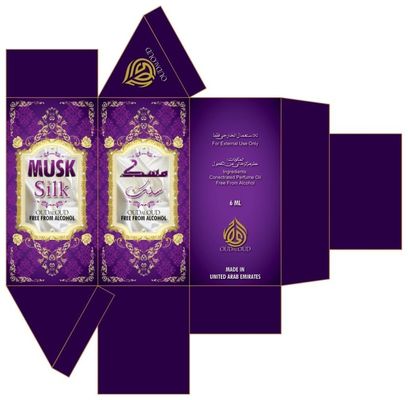 Boîte de papier cosmétique de carton de haute de la feuille d'or 105mm pour la bouteille de parfum d'huile essentielle