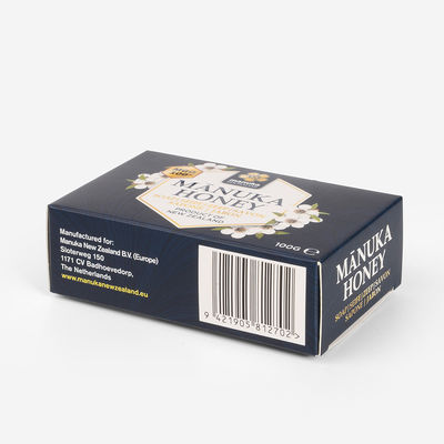 Boîte 300gsm de papier cosmétique réutilisée noire avec l'impression UV de tache