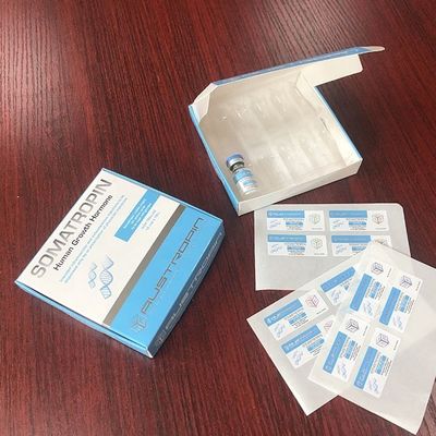 Boîtes recyclables d'hormone de Vial Labels For Human Growth en verre d'aluminium argenté de 40x18mm