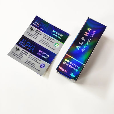 Laser de impression coloré fait sur commande de Steriod 3x6 cm d'hologramme Vial Labels By Roll de papier pour 10ml l'injection Vial Use